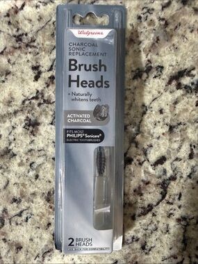 Walgreens Charcoal Sonic Replacement Brush Heads - Black (2 Pack)